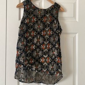 Meadow Rue shimmered velvet tank top- purchased from Anthropologie.